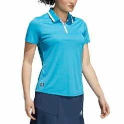 Adidas F21 Women's Equipment Short Sleeve Polo -Shoes Popular Store adidas f21 womens equipement short sleeve polo sonic aqua model itempicture