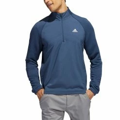 Adidas Fleece Quarter Zip Pullover -Shoes Popular Store adidas fw22 fleece quarter zip pullover crew navy front itempicture
