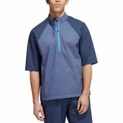 Adidas Provisional Short Sleeve Half Zip -Shoes Popular Store adidas fw22 provisional short sleeve half zip crew navy front itempicture