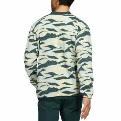 Adidas Texture Print Crewneck 10 Adidas Texture Print Crewneck -Shoes Popular Store adidas fw22 texture print crewneck linen green back itempicture