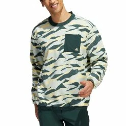 Adidas Texture Print Crewneck 9 Adidas Texture Print Crewneck -Shoes Popular Store adidas fw22 texture print crewneck linen green front itempicture
