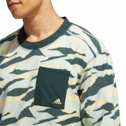 Adidas Texture Print Crewneck 11 Adidas Texture Print Crewneck -Shoes Popular Store adidas fw22 texture print crewneck linen green shoulder detail itempicture