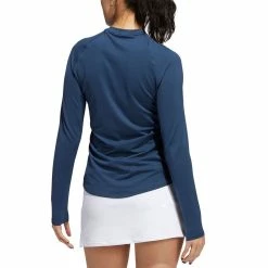Adidas FW22 Women's Long Sleeve Crew Shirt -Shoes Popular Store adidas fw22 womens long sleeve crew shirt crew navy back itempicture