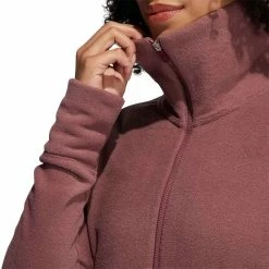 Adidas Women's Polar Fleece Jacket -Shoes Popular Store adidas fw22 womens polar fleece jacket quiet crimson collar detail itempicture