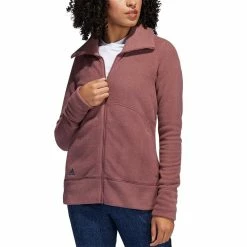Adidas Women's Polar Fleece Jacket -Shoes Popular Store adidas fw22 womens polar fleece jacket quiet crimson front itempicture