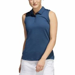 Adidas FW22 Women's Textured Sleeveless Polo 10 Adidas FW22 Women's Textured Sleeveless Polo -Shoes Popular Store adidas fw22 womens textured sleeveless polo crew navy front itempicture