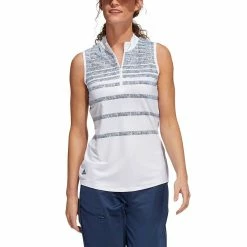 Adidas Women's Ultimate365 Herringbone Stripe Sleeveless Polo