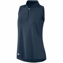 Adidas Women's Racerback Sleeveless Polo -Shoes Popular Store adidas ss22 womens racerback sleeveless polo crew navy front itempicture