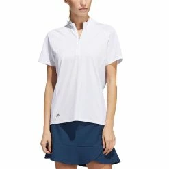 Adidas Women's Short Sleeve Mock Neck Polo -Shoes Popular Store adidas ss22 womens short sleeve mock neck polo white itempicture