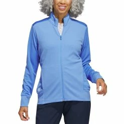 Adidas Women's Textured Full Zip Jacket -Shoes Popular Store adidas ss23 womens textured full zip jacket blue fusion model itempicture