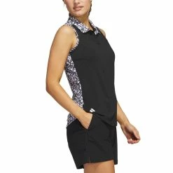 Adidas Women's Ultimate365 Printed Sleeveless Polo 9 Adidas Women's Ultimate365 Printed Sleeveless Polo -Shoes Popular Store adidas ss23 womens ultimate365 printed sleeveless polo black side itempicture