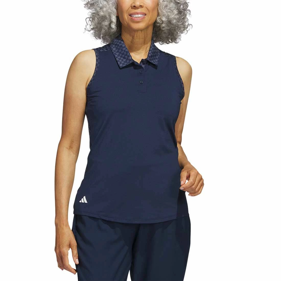 Adidas Women's Ultimate365 Printed Sleeveless Polo 2 Adidas Women's Ultimate365 Printed Sleeveless Polo - Image 2