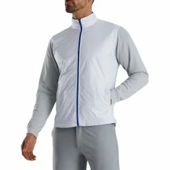 FootJoy Full Zip Hybrid Jacket -Shoes Popular Store footjoy full zip hybrid jacket white grey front itempicture