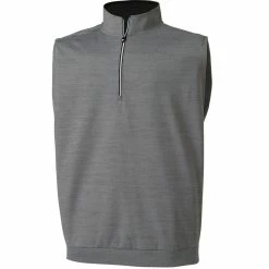 FootJoy Half Zip Pullover Vest -Shoes Popular Store footjoy half zip pullover vest heather charcoal hero itempicture