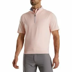 FootJoy Half Zip Pullover Vest -Shoes Popular Store footjoy half zip pullover vest quartz pink front itempicture