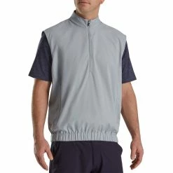 FootJoy Half Zip Windshirt Vest -Shoes Popular Store footjoy half zip windshirt vest grey front itempicture