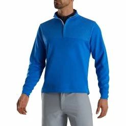FootJoy Heather Yoke Half Zip Pullover -Shoes Popular Store footjoy heather yoke half zip pullover royal front itempicture