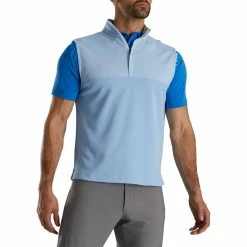 FootJoy Heather Yoke Half Zip Vest -Shoes Popular Store footjoy heather yoke half zip vest dusk blue front itempicture
