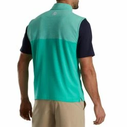 FootJoy Heather Yoke Half Zip Vest -Shoes Popular Store footjoy heather yoke half zip vest sea green back itempicture
