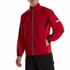 FootJoy HydroLite Rain Jacket -Shoes Popular Store footjoy hydrolite rain jacket red tonal front itempicture
