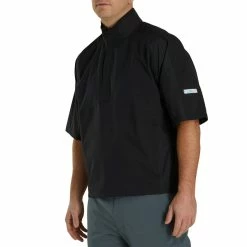 FootJoy HydroLite Short Sleeve Rain Shirt 9 FootJoy HydroLite Short Sleeve Rain Shirt -Shoes Popular Store footjoy hydrolite short sleeve rain shirt black front itempicture