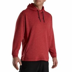 FootJoy Lightweight Hoodie -Shoes Popular Store footjoy lightweight hoodie heather crimson front itempicture
