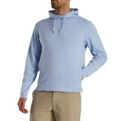 FootJoy Lightweight Hoodie -Shoes Popular Store footjoy lightweight hoodie heather sky front itempicture