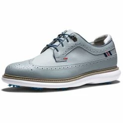 FootJoy Traditions Wing Tip Golf Shoes Grey/Navy/Red -Shoes Popular Store footjoy traditions wing tip golf shoes grey navy red toe itempicture