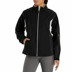 FootJoy Women's HydroLite Rain Jacket -Shoes Popular Store footjoy womens fj hydrolite rain jacket black front itempicture