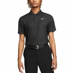 Nike Dri-FIT ADV Tiger Woods Jacquard Colorblock Polo -Shoes Popular Store nike dri fit adv tiger woods jacquard colorblock polo dark smoke grey front itempicture
