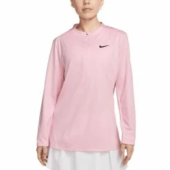 Nike Women's Dri-FIT UV Advantage Half-Zip Pullover -Shoes Popular Store nike womens dri fit club half zip uv pullover medium soft pink front itempicture