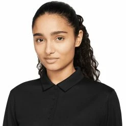 Nike Women's Dri-FIT Victory Long Sleeve Polo -Shoes Popular Store nike womens dri fit victory long sleeve polo black detail2 itempicture