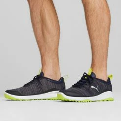 Puma Fusion Pro Golf Shoes Peacoat/Silver/Lime Punch -Shoes Popular Store puma fusion pro golf shoes peacoat silver lime punch 377041 02 mod1 itempicture