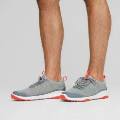 Puma Fusion Pro Golf Shoes Quarry/Silver/Red Blast 12 Puma Fusion Pro Golf Shoes Quarry/Silver/Red Blast -Shoes Popular Store puma fusion pro golf shoes quarry silver red blast 377041 01 mod1 itempicture