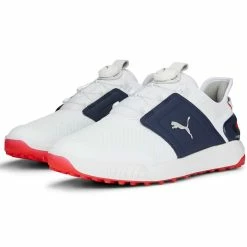 Puma Ignite Elevate Disc Golf Shoes White/Silver/Navy -Shoes Popular Store puma ignite elevate disc golf shoes white silver navy 376080 04 pair itempicture
