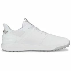 Puma Ignite Elevate Golf Shoes White/Silver -Shoes Popular Store puma ignite elevate golf shoes white silver 376077 01 profile2 itempicture