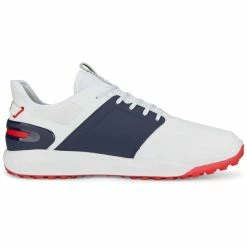 Puma Ignite Elevate Golf Shoes White/Silver/Navy -Shoes Popular Store puma ignite elevate golf shoes white silver navy 376077 04 profile2 itempicture