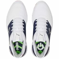 Puma Ignite Elevate Golf Shoes White/Silver/Navy -Shoes Popular Store puma ignite elevate golf shoes white silver navy 376077 04 top itempicture