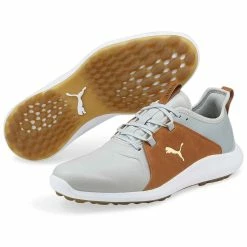 Puma Ignite Fasten8 Crafted Golf Shoes High Rise/Gold/Leather Brown -Shoes Popular Store puma ignite fasten8 crafted golf shoes high rise gold leather brown beauty itempicture