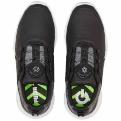 Puma Juniors Ignite PWRCAGE Golf Shoes Black/Metallic Silver -Shoes Popular Store puma juniors ignite pwrcage golf shoes black silver 376784 02 top itempicture