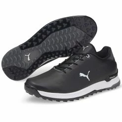 Puma Proadapt Alphacat Leather Golf Shoes Black/Silver -Shoes Popular Store puma proadapt alphacat leather golf shoes black silver 376044 02 pair itempicture