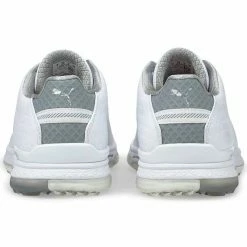 Puma Proadapt Alphacat Leather Golf Shoes White/Silver -Shoes Popular Store puma proadapt alphacat leather golf shoes white silver 376044 01 heel itempicture
