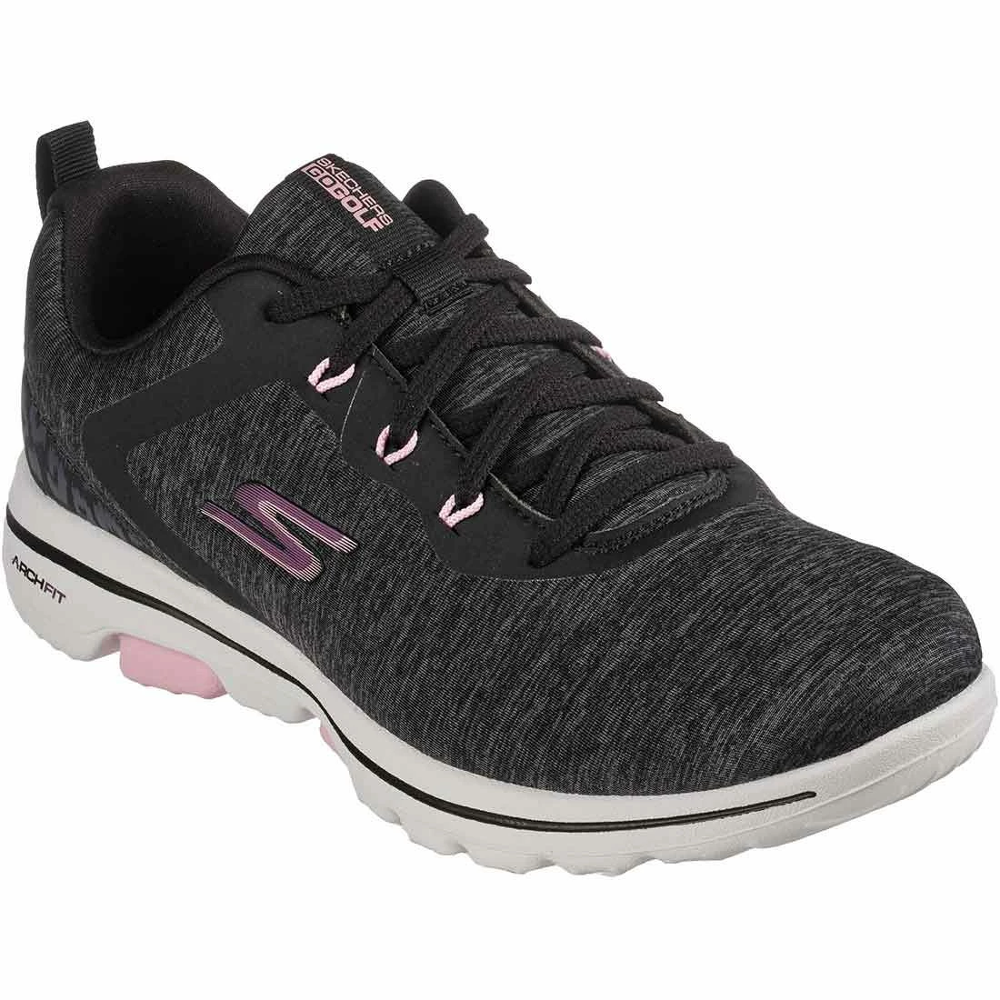 Skechers Women's GO GOLF Walk 5 RF Golf Shoes Black/Pink 3 Skechers Women's GO GOLF Walk 5 RF Golf Shoes Black/Pink - Image 3