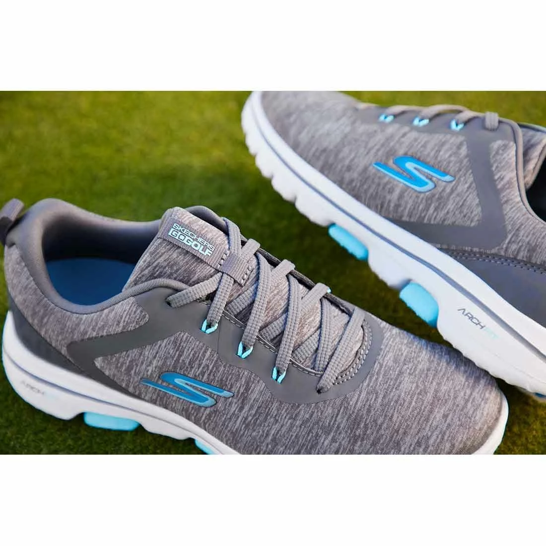 Skechers Women's GO GOLF Walk 5 RF Golf Shoes Grey/Blue 5 Skechers Women's GO GOLF Walk 5 RF Golf Shoes Grey/Blue - Image 5